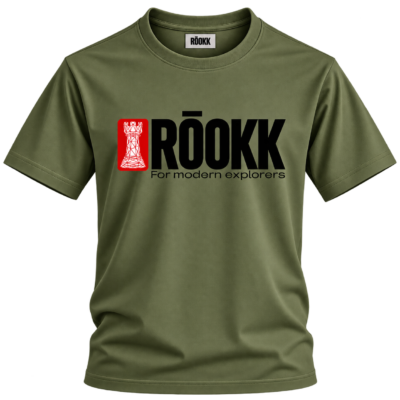 ROOKK T-shirt green full logo ROOKK T-shirt with full logo